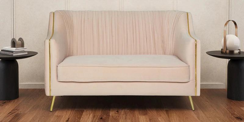 Velvet 2 Seater Sofa In Peachy Pink Colour - Ouch Cart