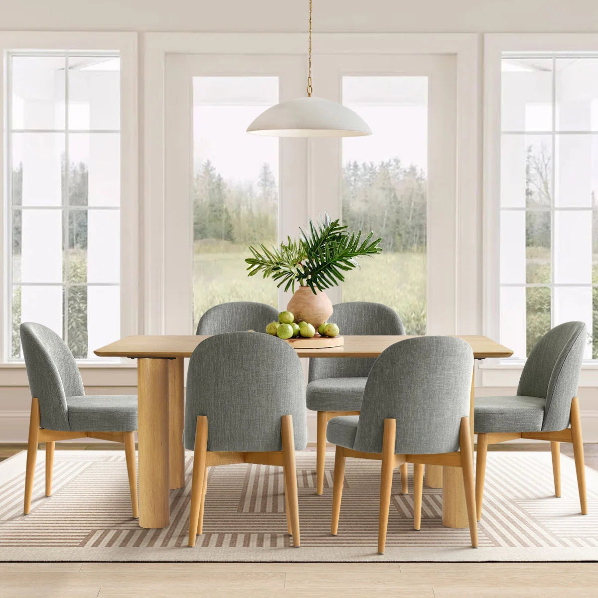 7 - Piece Solid Wood Dining Set OUCH CART