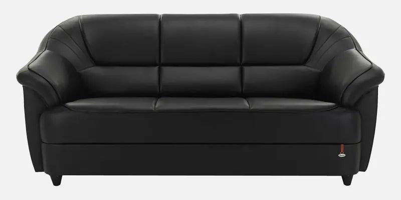 Leatherette 3 Seater Sofa in Black Colour - Ouch Cart