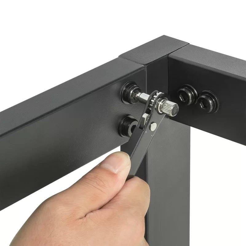 Gemma Solid Steel Bed Frame with Detailed Wood Headboard - Ouch Cart