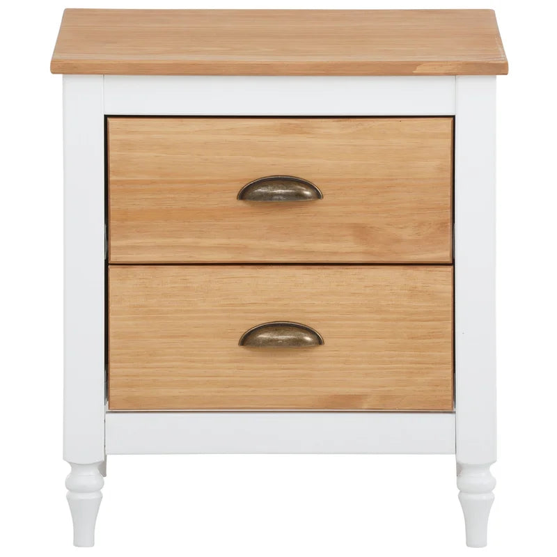 Oliver 2 Drawer Bedside Table Ouch Cart