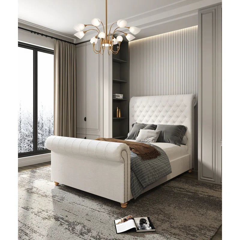 Giovani Upholstered Sleigh Bed OUCH CART