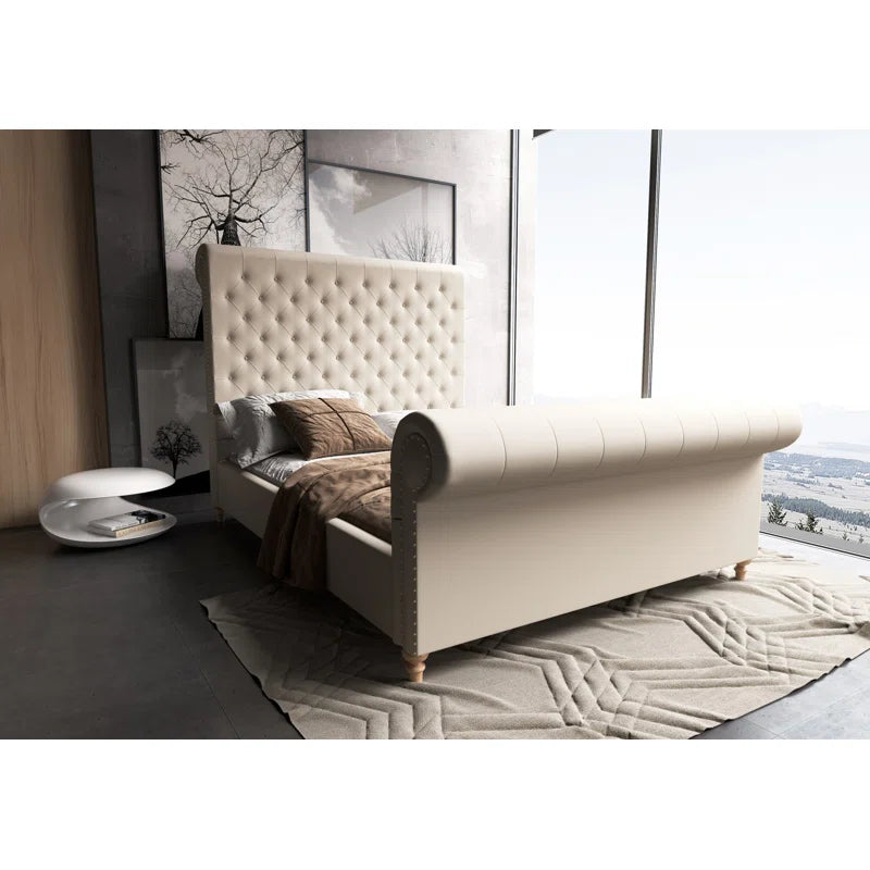 Giovani Upholstered Sleigh Bed OUCH CART
