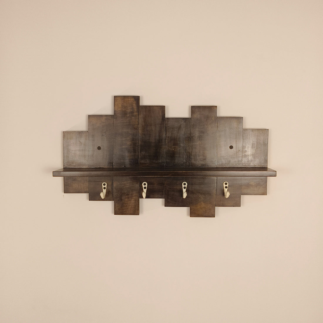 Glencroft Wooden Wall Shelf Organiser with Key Holders-OUCH CART | Wall hangings