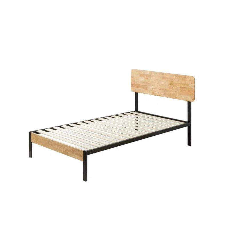Graham Sleek Bed Frame with Solid Wood Headboard - Ouch Cart