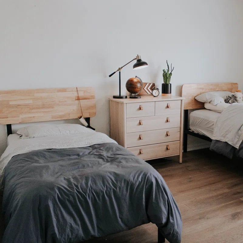 Graham Sleek Bed Frame with Solid Wood Headboard - Ouch Cart