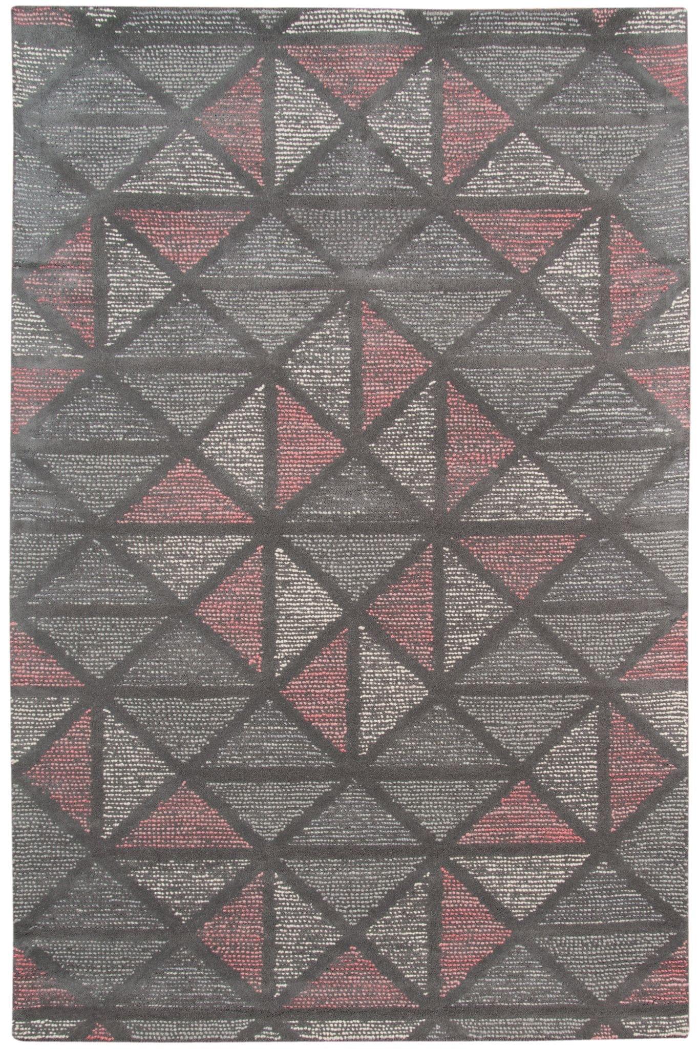 Peach Wool Vector 4x6 Feet Hand-Tufted Carpet - Rug - Ouch Cart