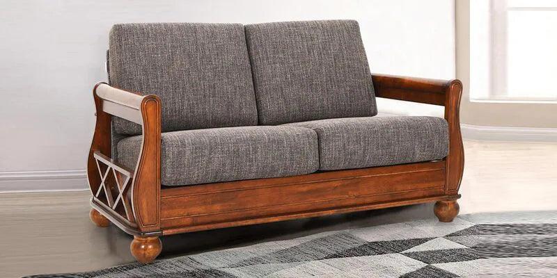 Solid Wood 2 Seater Sofa in Brown Colour - Ouch Cart