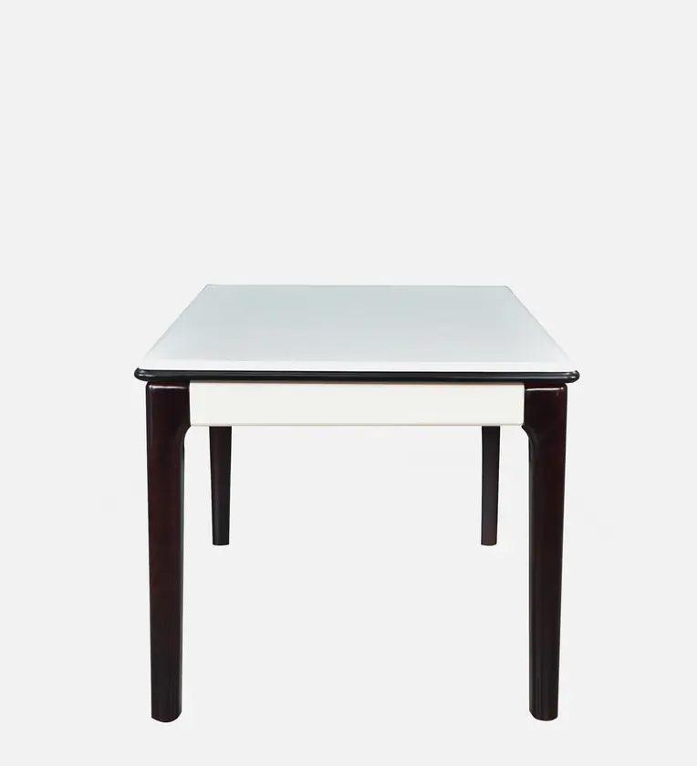 Marble 4 Seater Dining Set in White & Black Colour - Ouch Cart