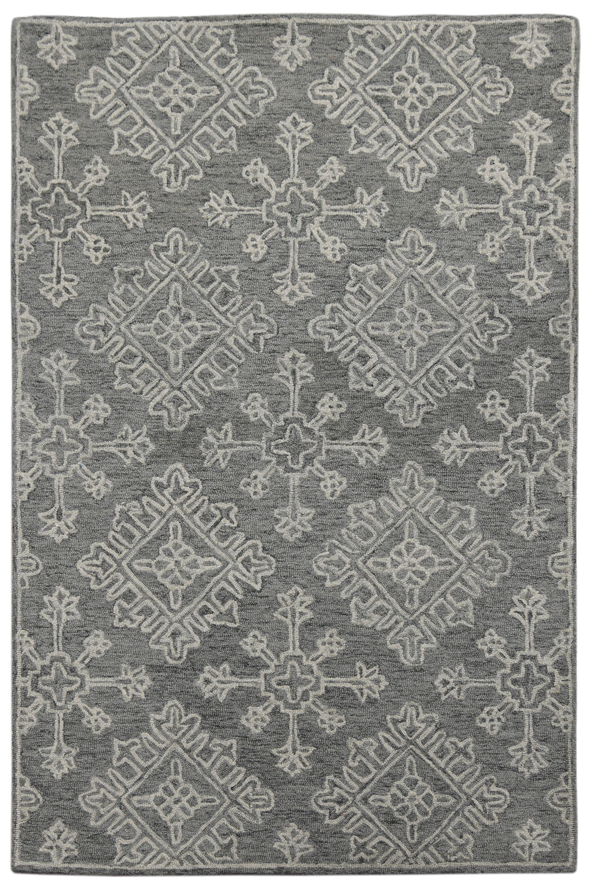 Graphite Wool Boston 4x6 Feet Hand-Tufted Carpet - Rug - Ouch Cart