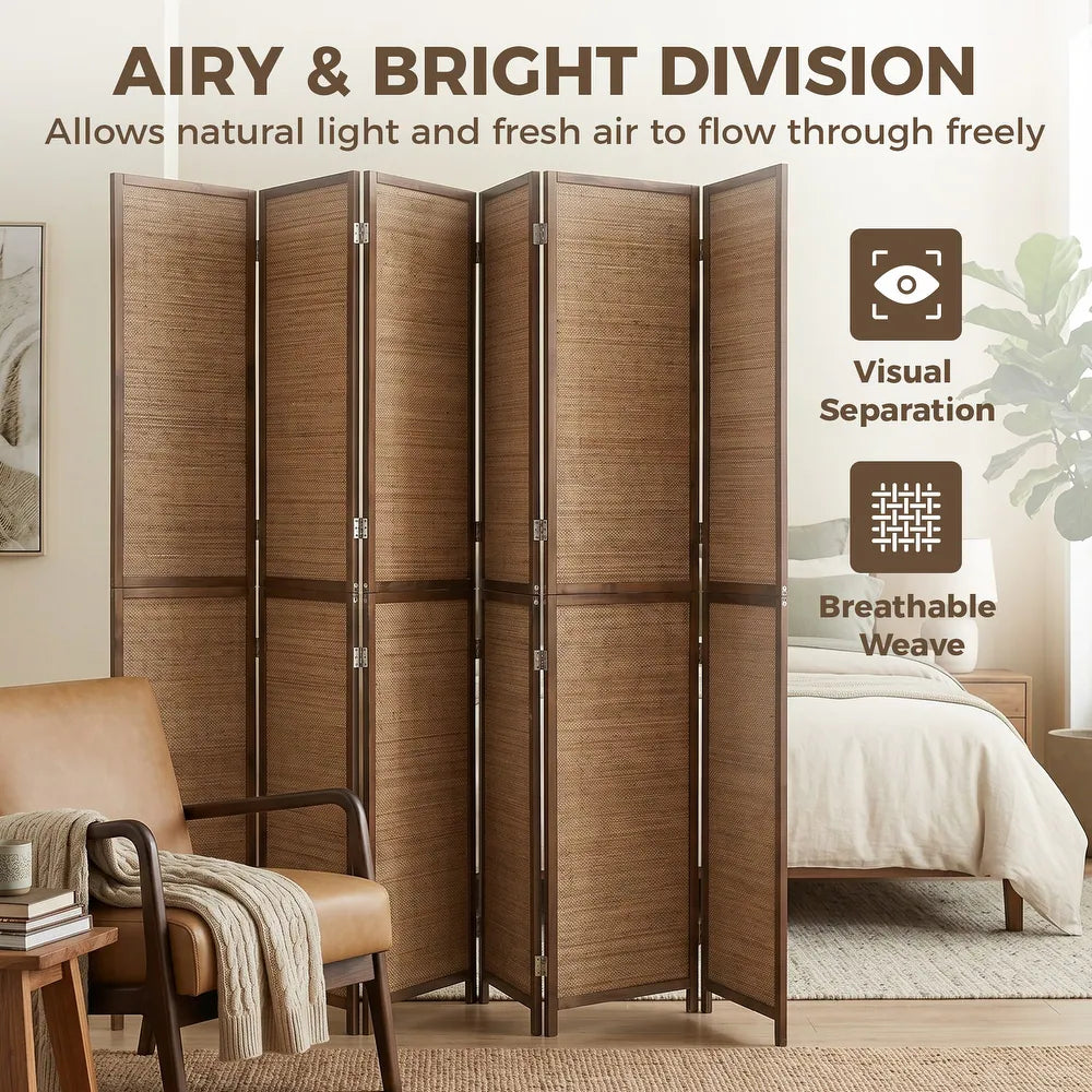 Ouch Cart 4 Panel Bamboo Room Divider Screen