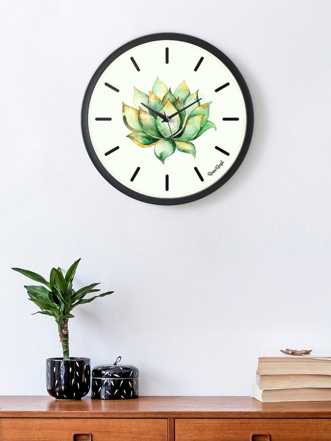 Green cactus Multicolor Wall Clock - Ouch Cart
