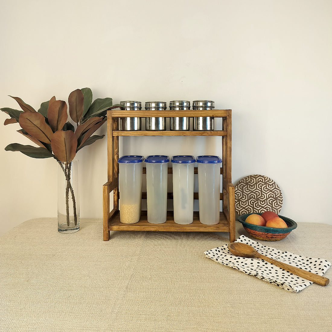 Hannah Wooden Kitchen Countertop Organiser-OUCH CART | Kitchen rack