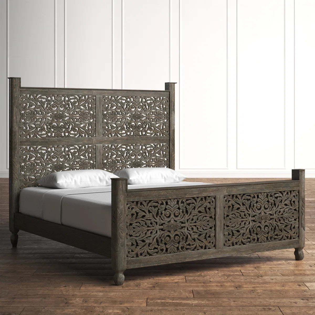 Harleen Solid Wood Standard Bed OUCH CART