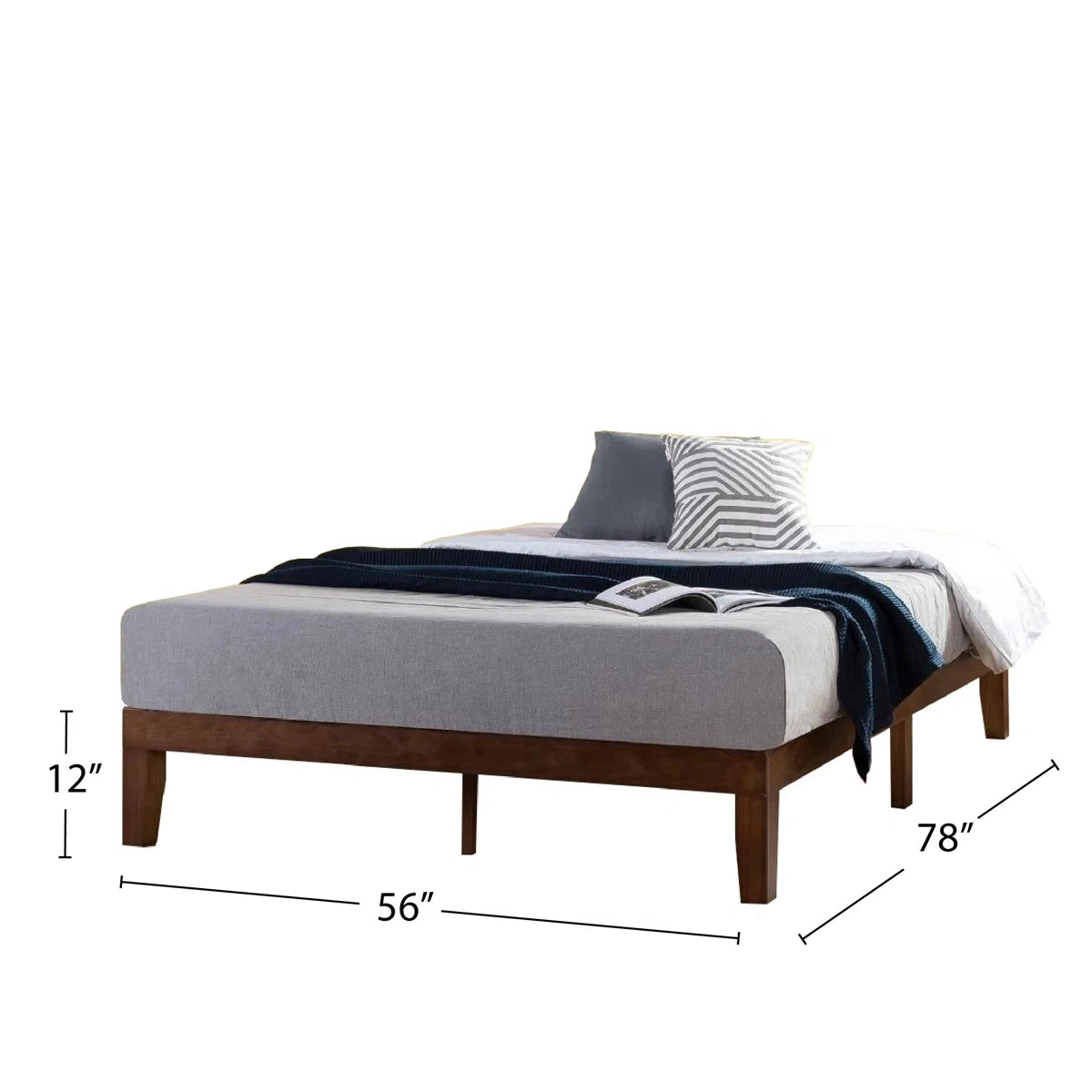Harlow Modern Solid Wood Platform Bed OUCH CART