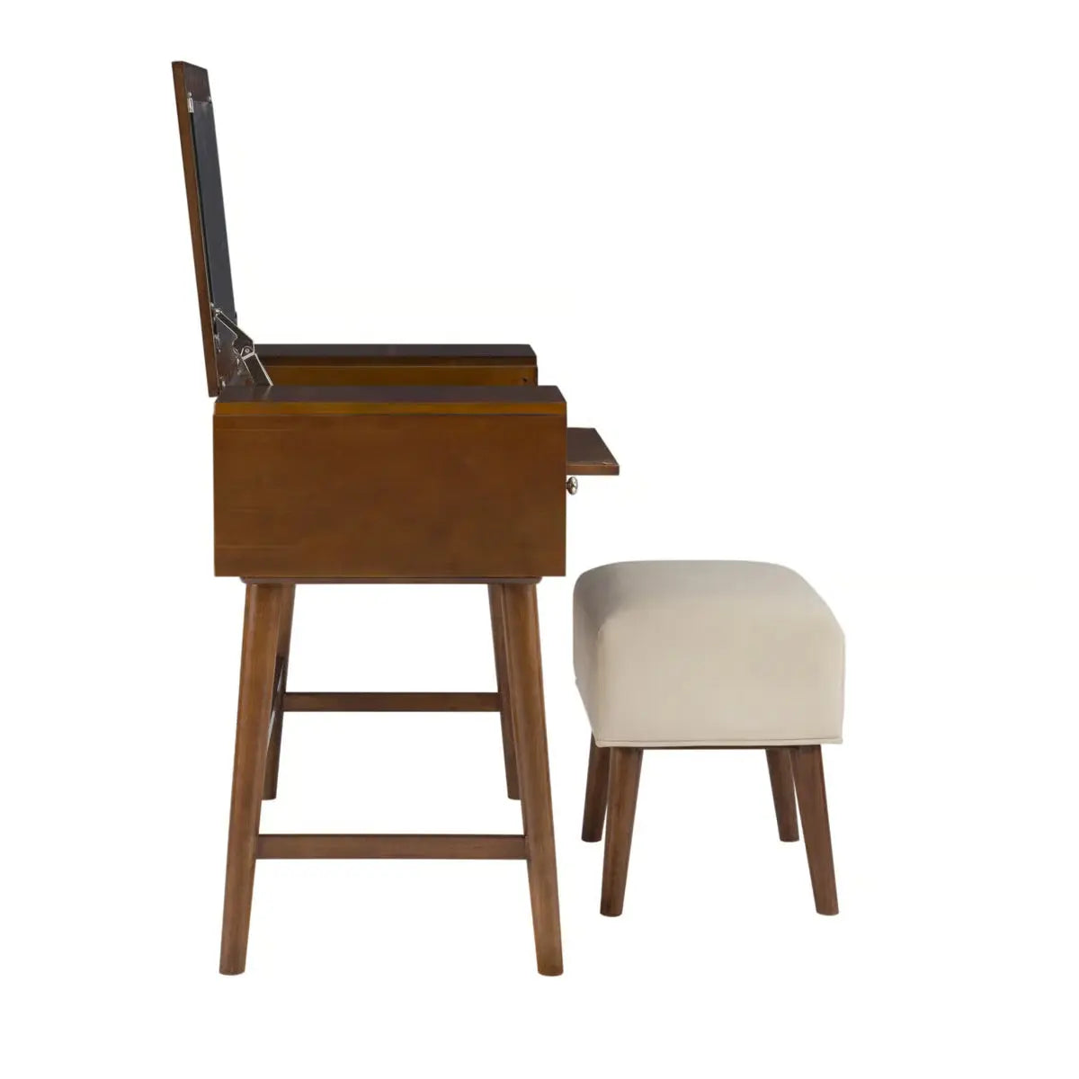 Headley Makeup Vanity Set – 2 Drawers with Flip Top, Mid Century Modern-OUCH CART |Dressing table