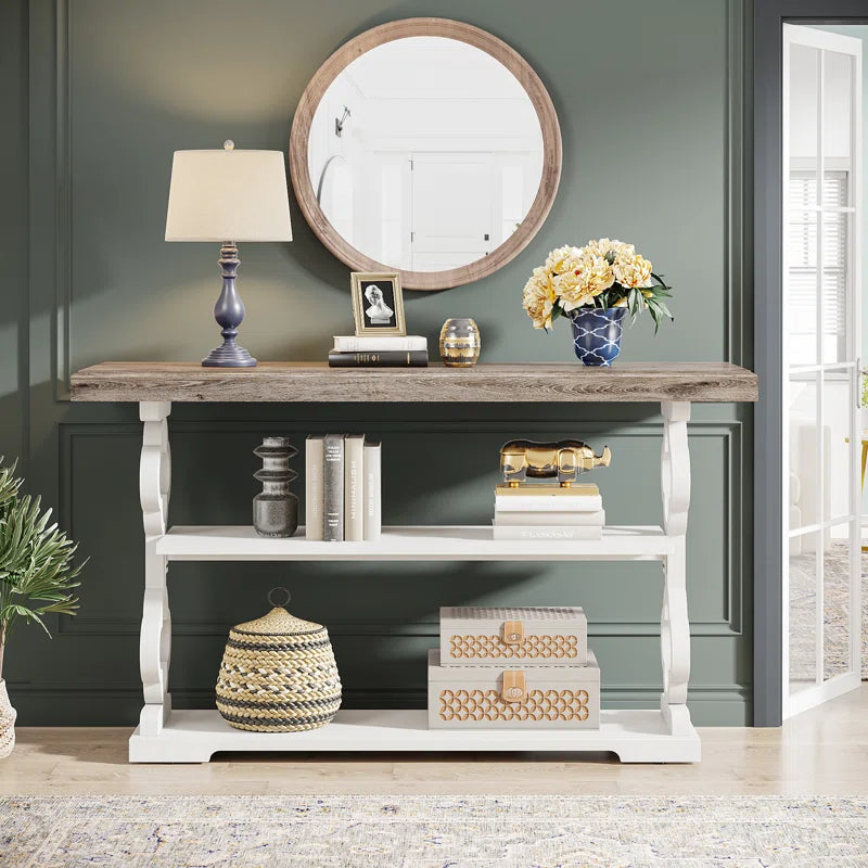 Ida 3 Tier Wood Long Accent Entry Table Ouch Cart
