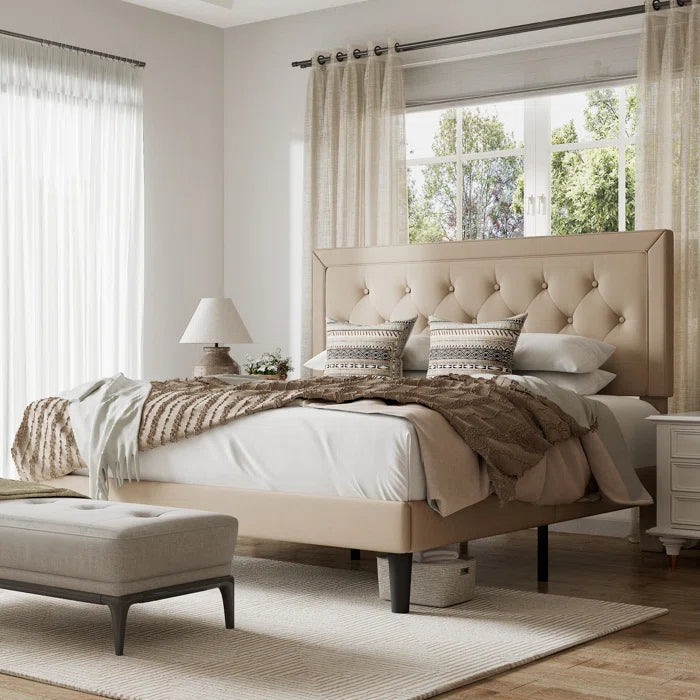 The Hegg Tufted Upholstered Platform Bed for a Dreamy Bedroom Retreat