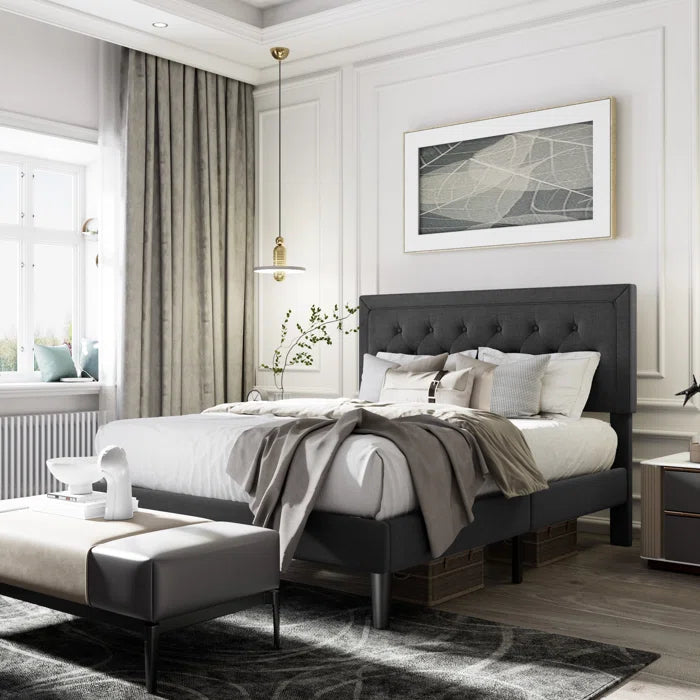 The Hegg Tufted Upholstered Platform Bed for a Dreamy Bedroom Retreat