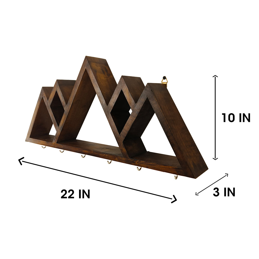 Heritage Wooden Wall Shelf Organiser with Key Holders -OUCH CART | Wall hanging