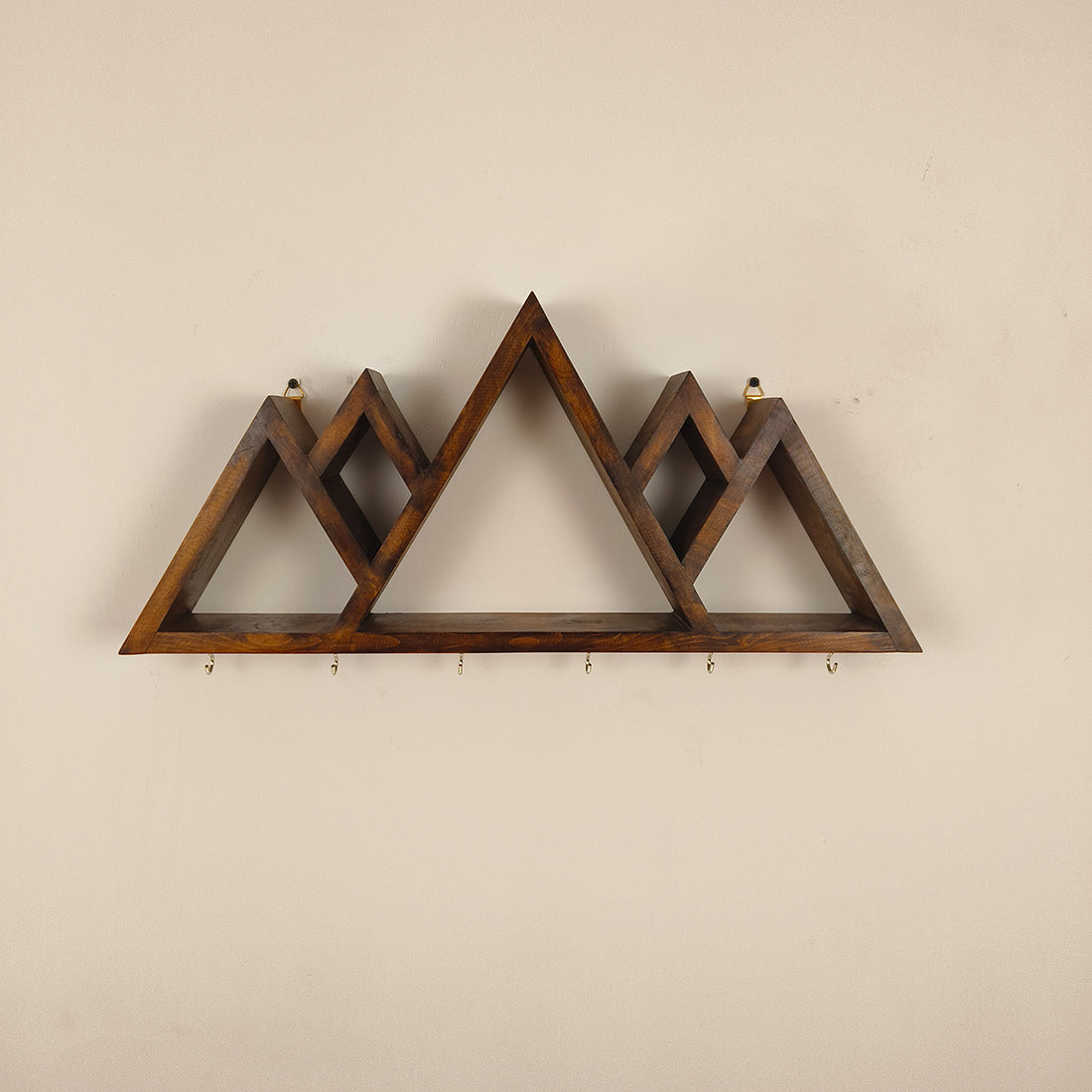 Heritage Wooden Wall Shelf Organiser with Key Holders