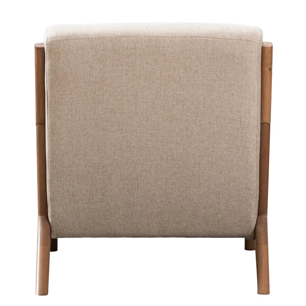 Hertford Mid-Century Upholstered Accent Chair with Solid Wood Frame & Pillow