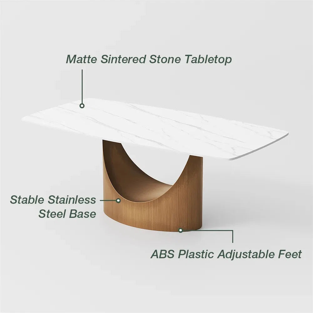 Hobart 7-Piece Modern Dining Room Sets (71" Dining Table + 6 Chairs) Pre-Assembly, Sintered Stone Tabletop Kitchen Dining Table Set with 6 PU Upholstered Chairs