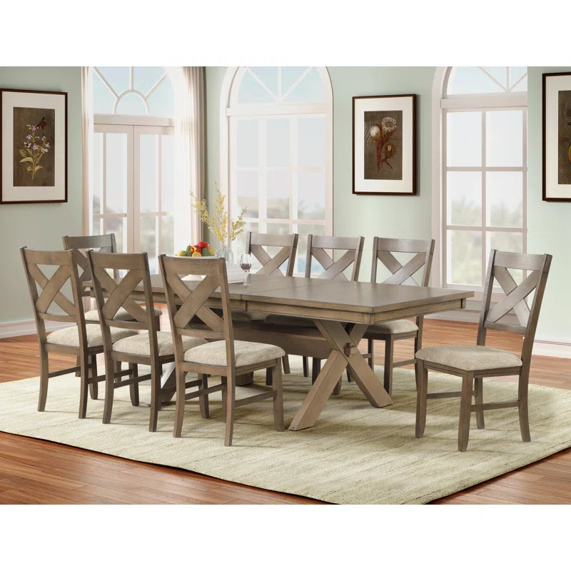 8 - Piece Trestle Dining Set Ouch Cart