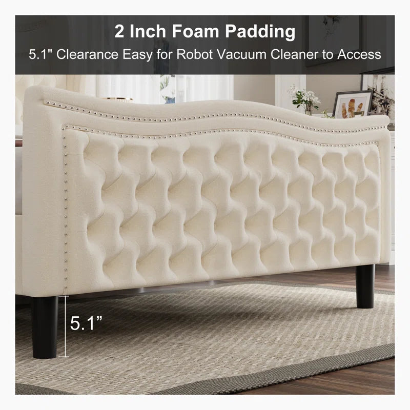 Huzayfa Upholstered Platform Bed Velvet Upholstered Bed