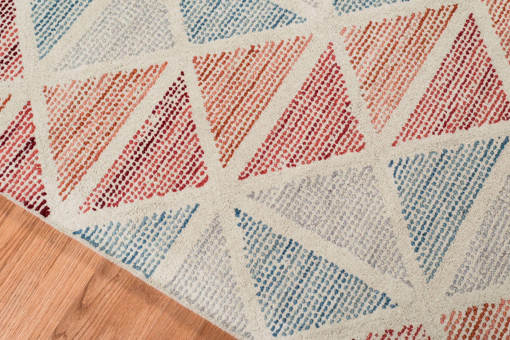 Orange Wool Vector 5x8 Feet Hand-Tufted Carpet - Rug - Ouch Cart