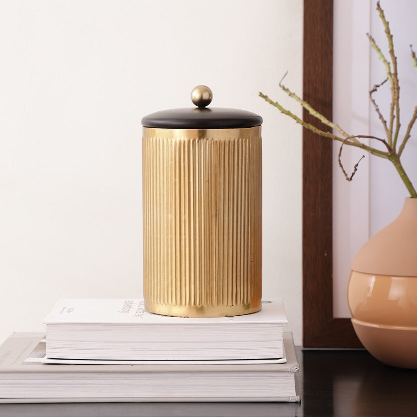 Luxora cylindrical box large in Gold -OUCHCART