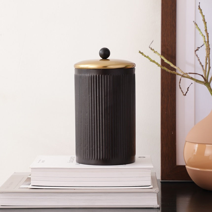 Luxora cylindrical box large in Black -OUCHCART