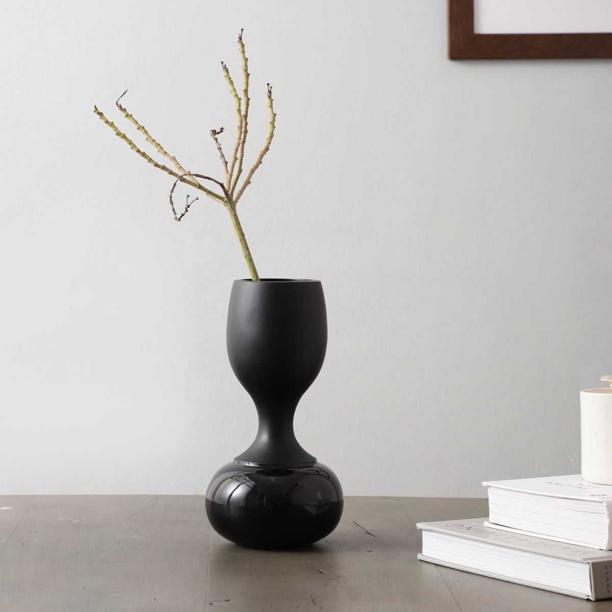 Chalice Black Enamel Vase M.M.I. OVERSEAS