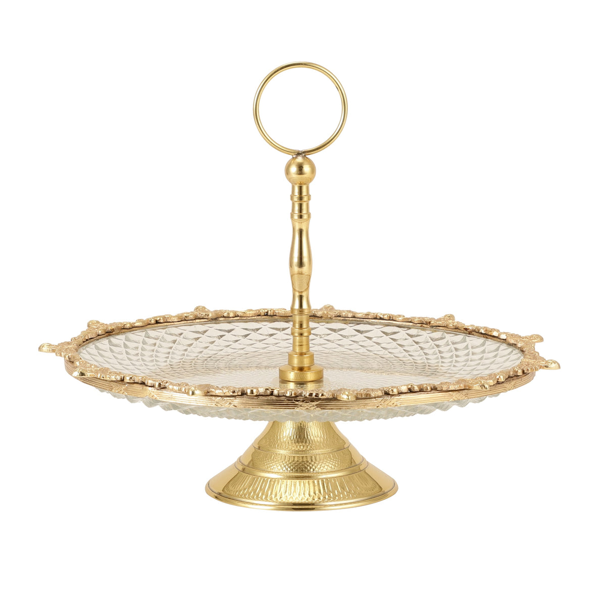Crystal Spike Cake Stand In gold M.M.I. OVERSEAS