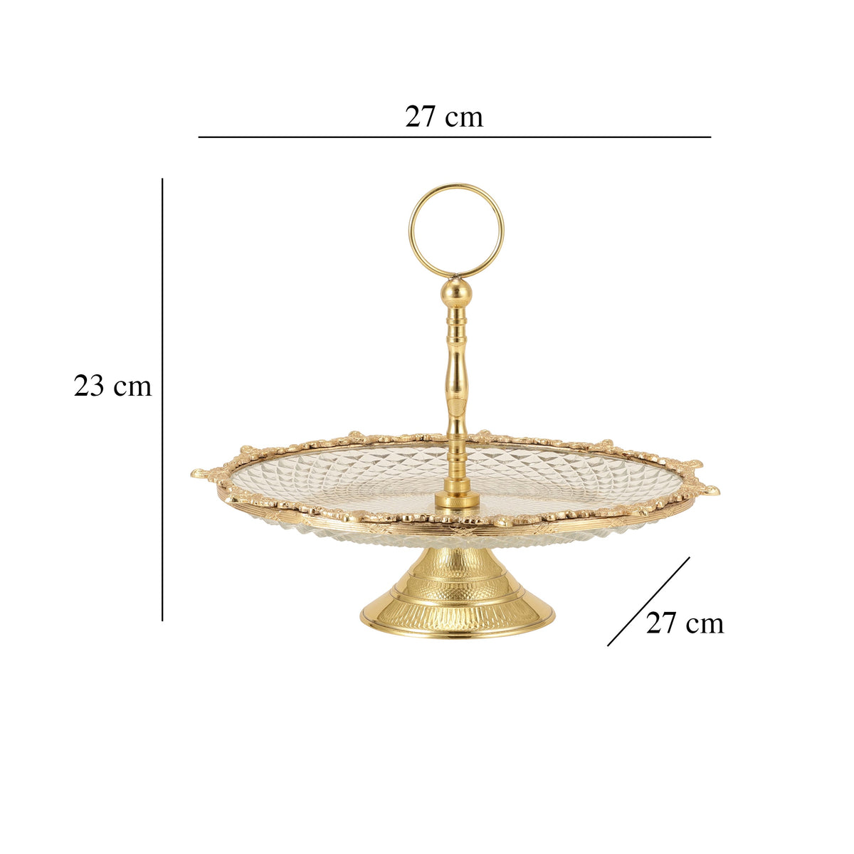 Crystal Spike Cake Stand In gold M.M.I. OVERSEAS