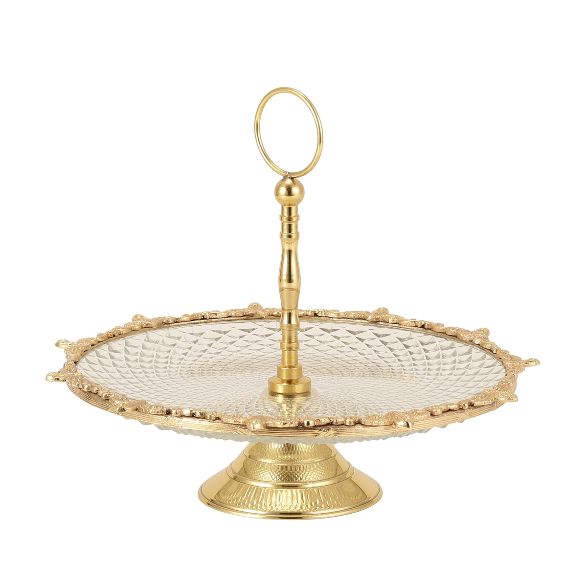 Crystal Spike Cake Stand In gold M.M.I. OVERSEAS
