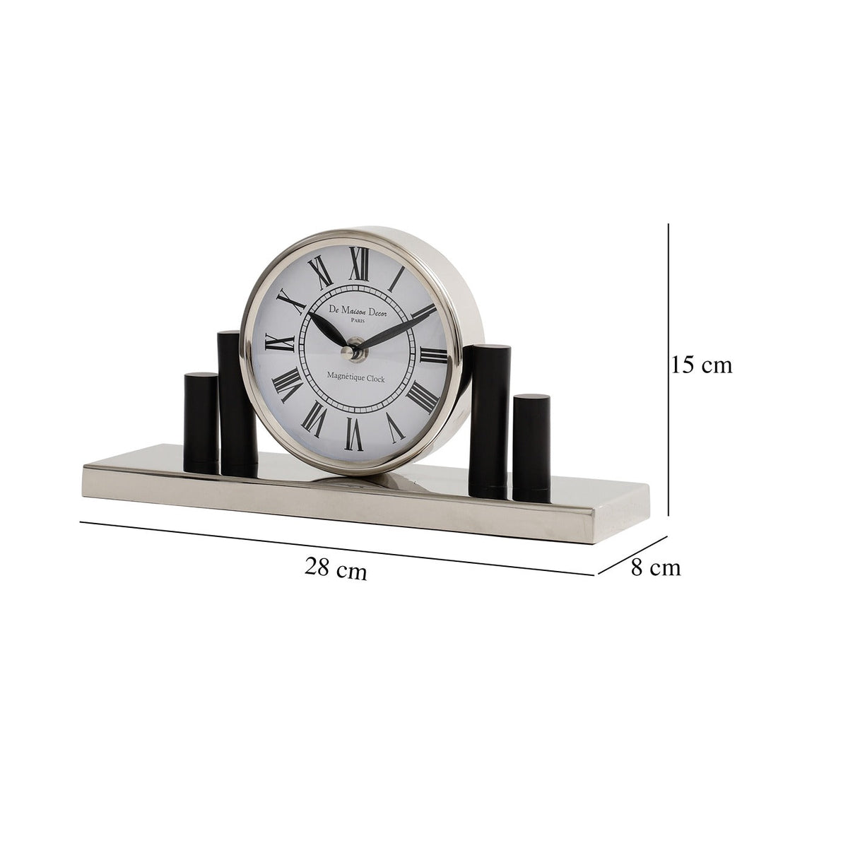 Harbor Hour clock in Silver Ouch Cart