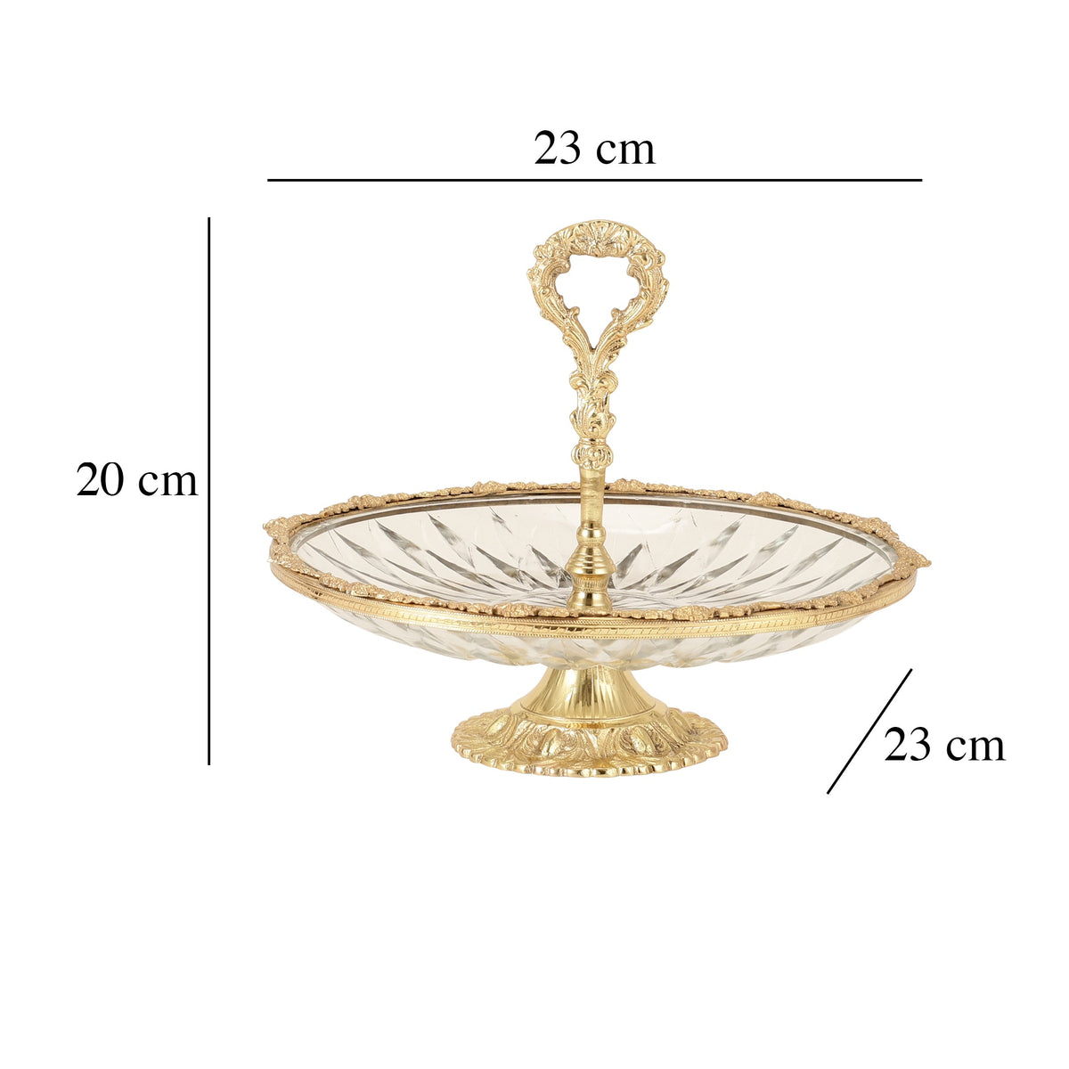 Spearhead Crystal Cake Stand in Gold M.M.I. OVERSEAS