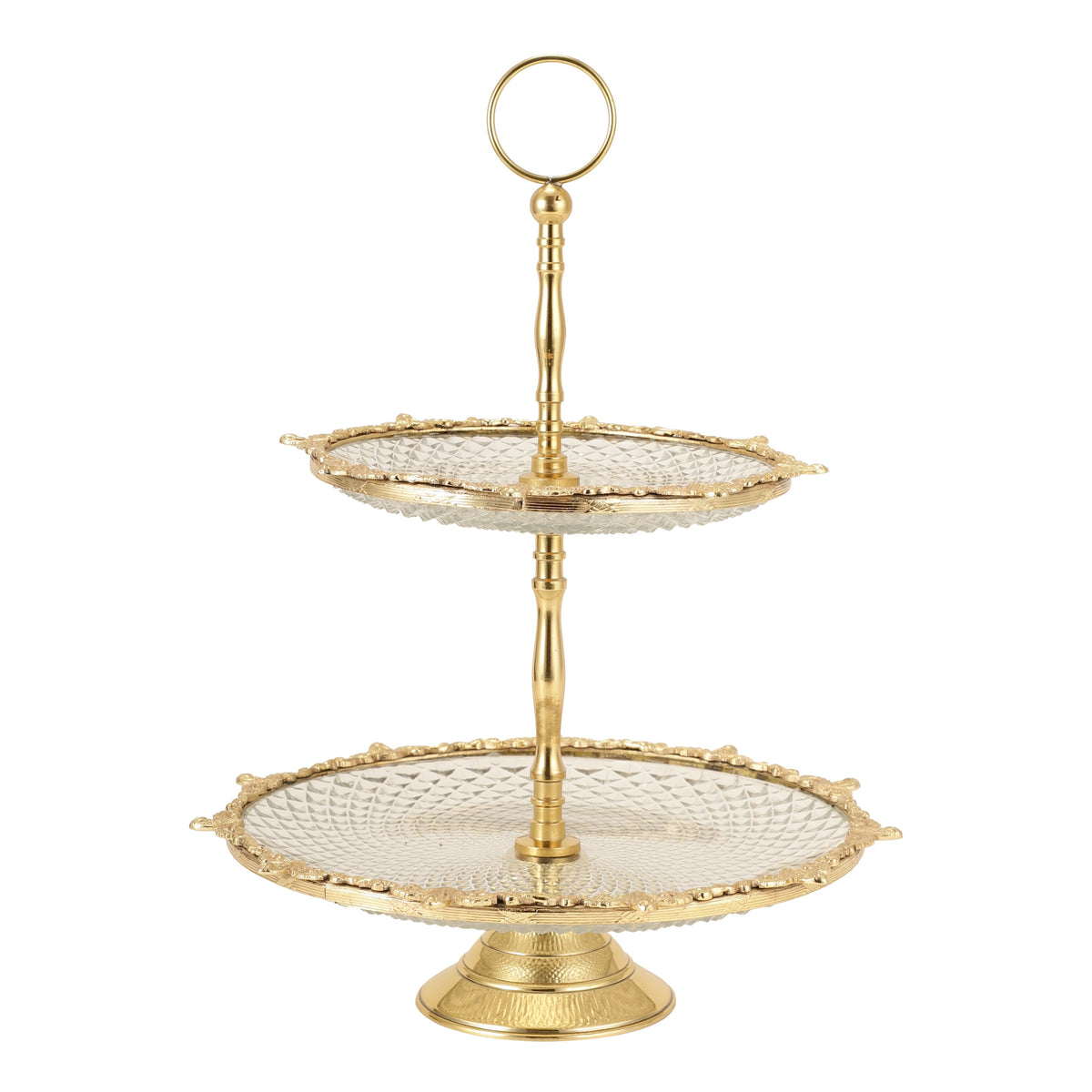 Spearhead Crystal Cake Stand in Gold M.M.I. OVERSEAS