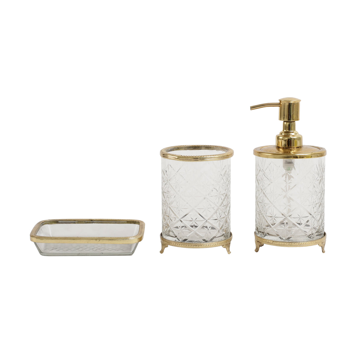 Blake Crystal Cut Bathroom set in Gold M.M.I. OVERSEAS