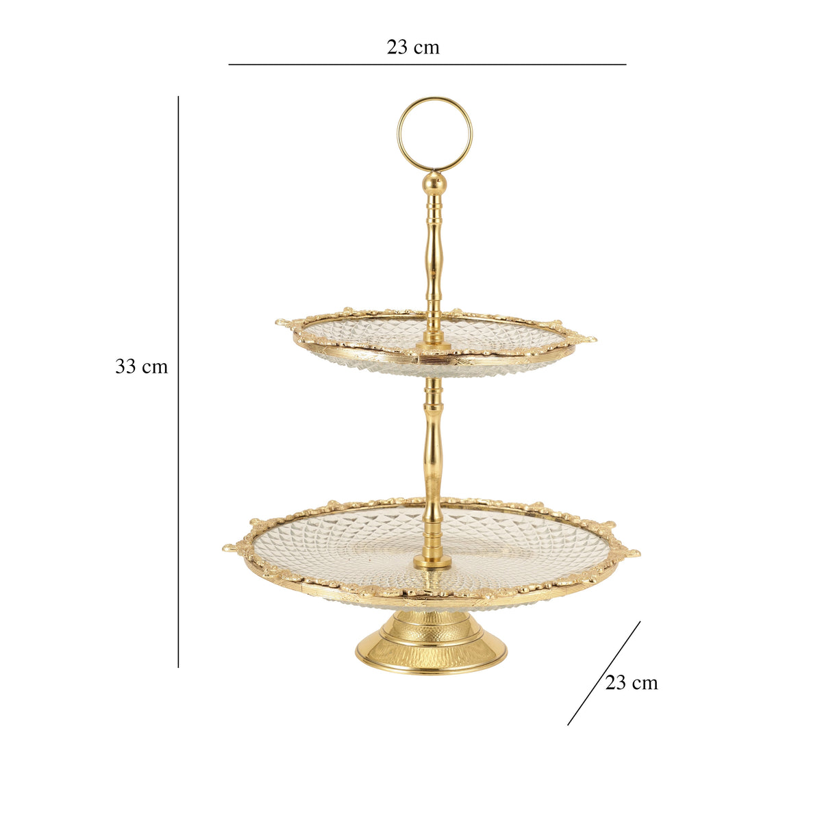 Spearhead Crystal Cake Stand in Gold M.M.I. OVERSEAS