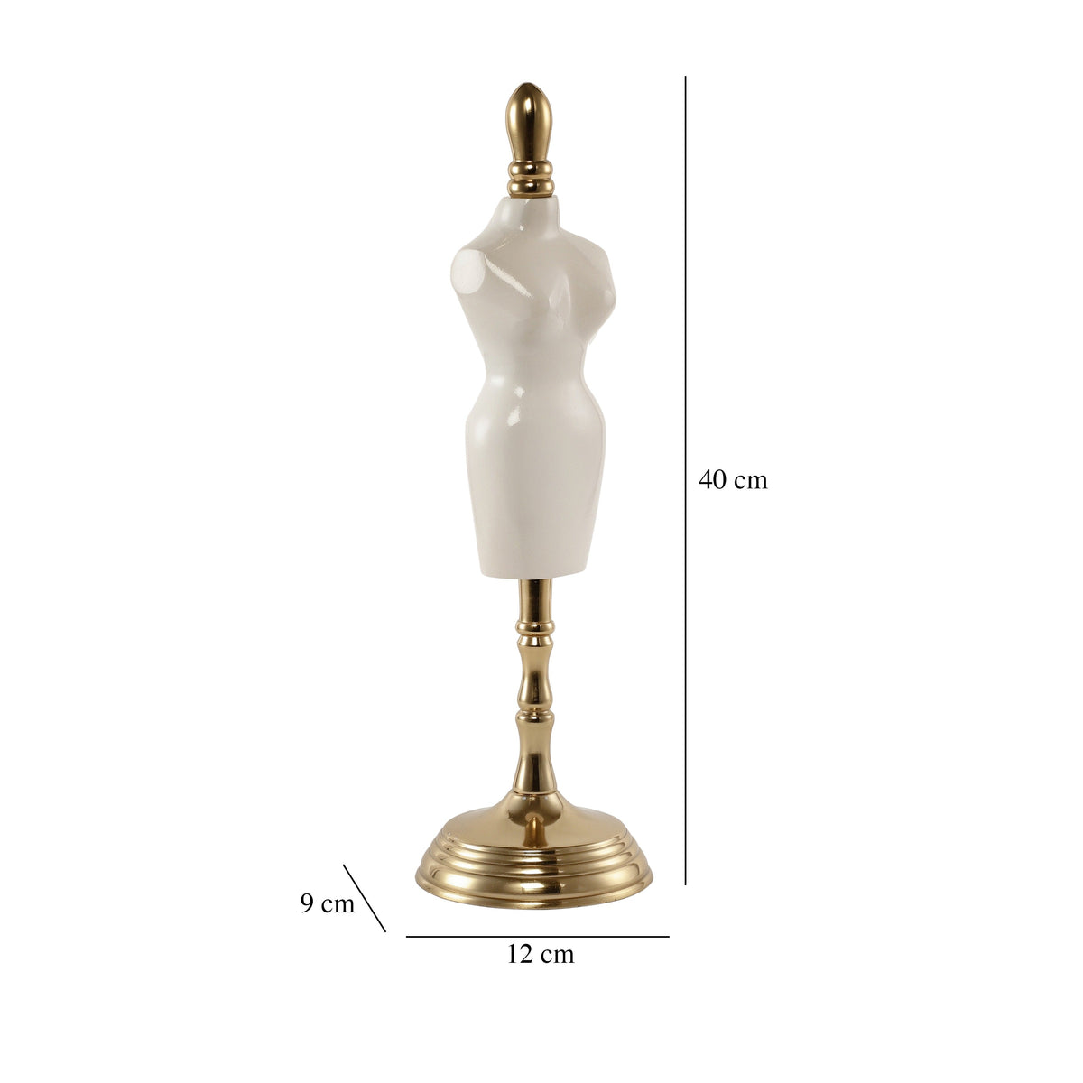 Miniaturised mannequin in white Gold finish M.M.I. OVERSEAS