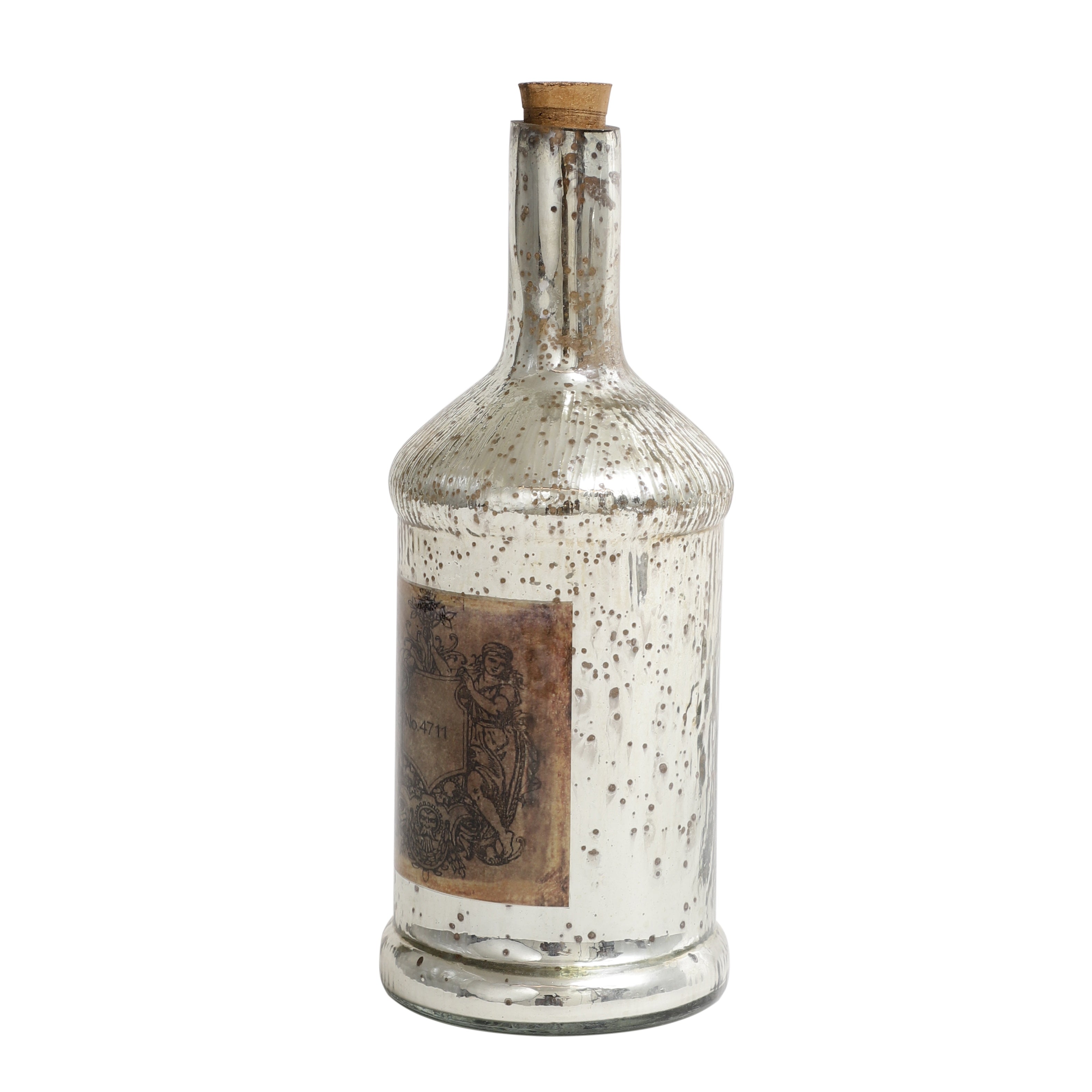 Antique Glass Legacy Square Bottle Decorative M.M.I. OVERSEAS