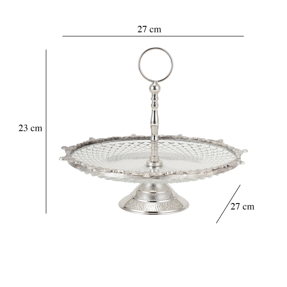 Crystal Spike Cake Stand In Silver M.M.I. OVERSEAS