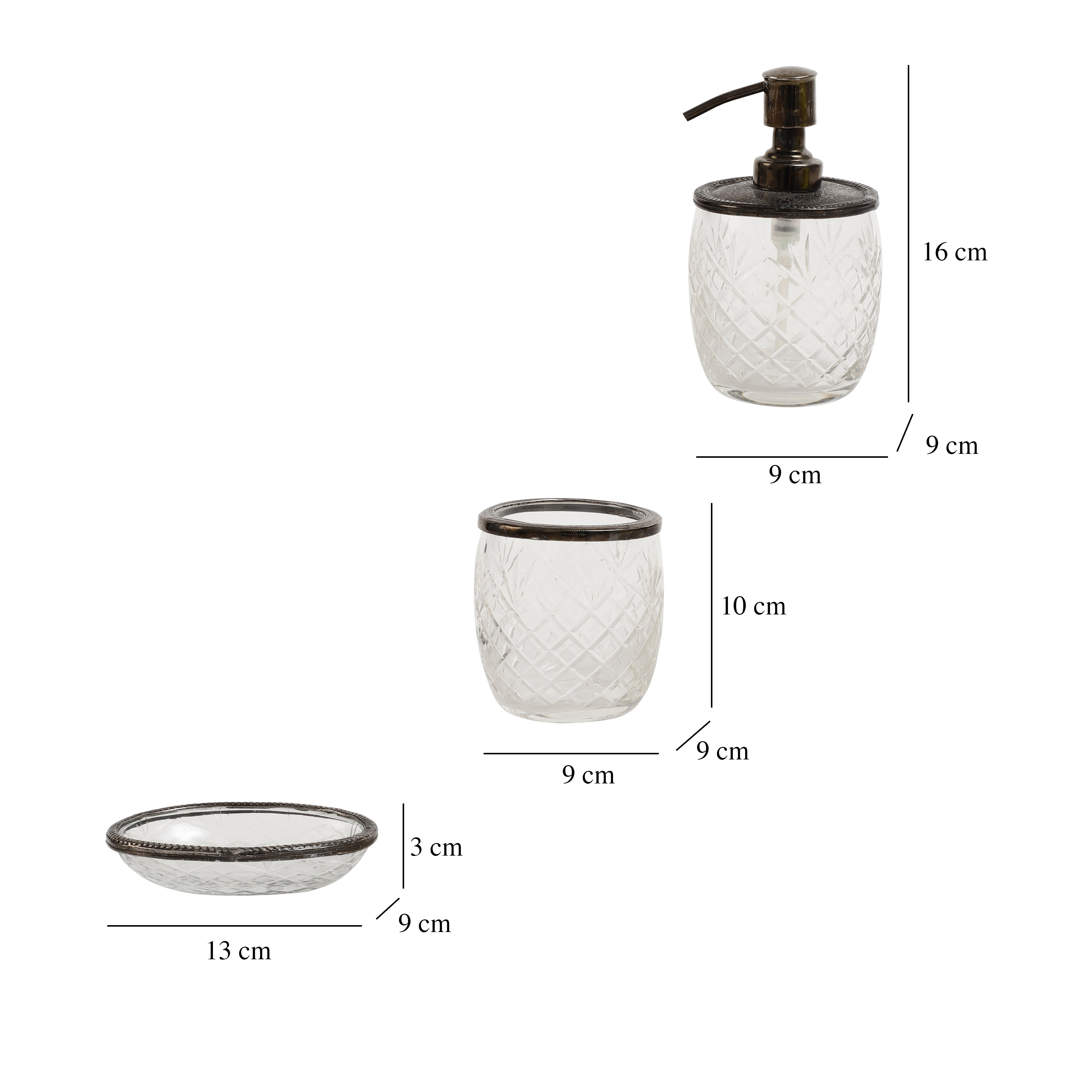 Astrid Crystal Cut Bathroom set in black M.M.I. OVERSEAS