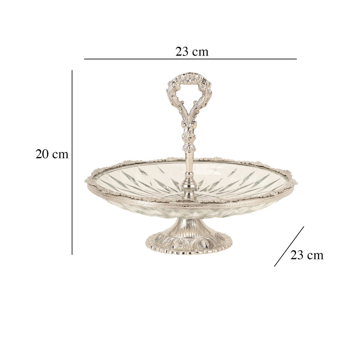 Spearhead Crystal Cake Stand in Silver M.M.I. OVERSEAS