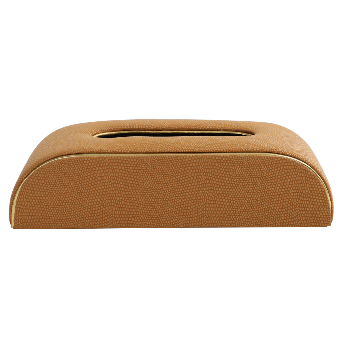 Sleek Slant Leather Napkin Box M.M.I. OVERSEAS
