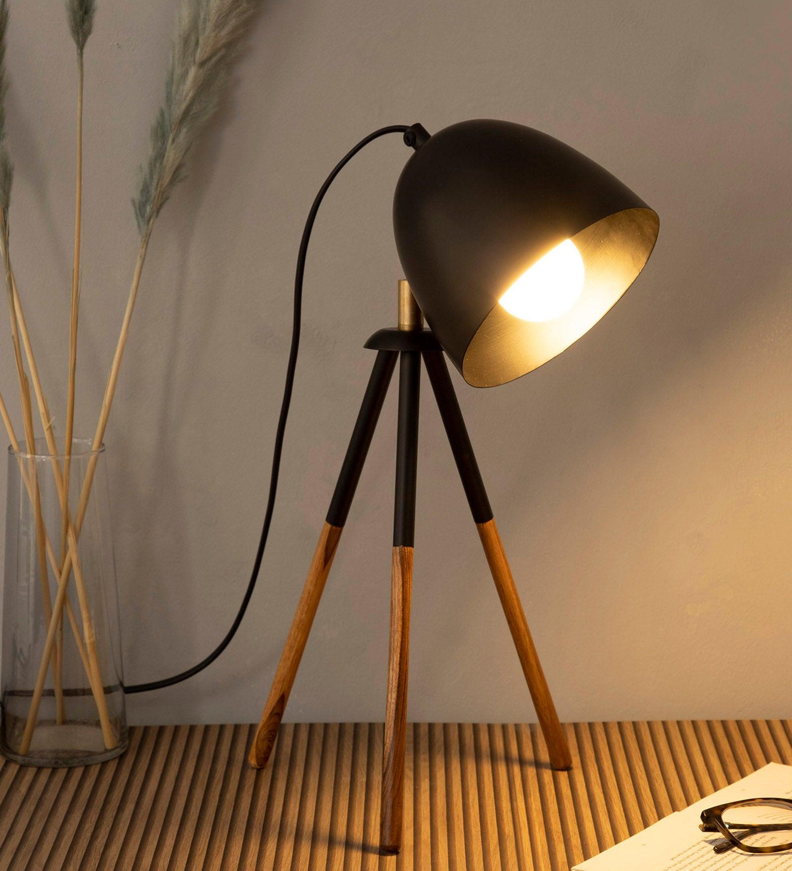 Teak Bud Desk Lamp Black - Ouch Cart