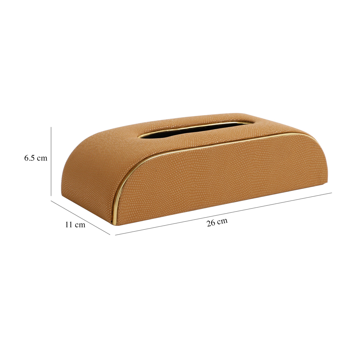 Sleek Slant Leather Napkin Box M.M.I. OVERSEAS