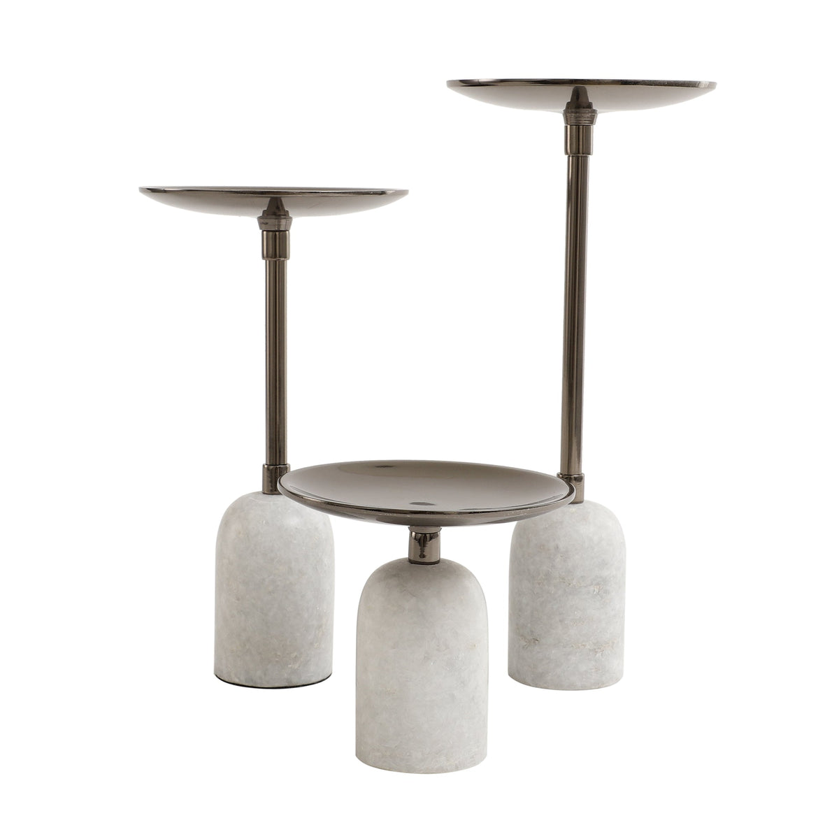 Marble Pri Pillar Candle Black Set M.M.I. OVERSEAS